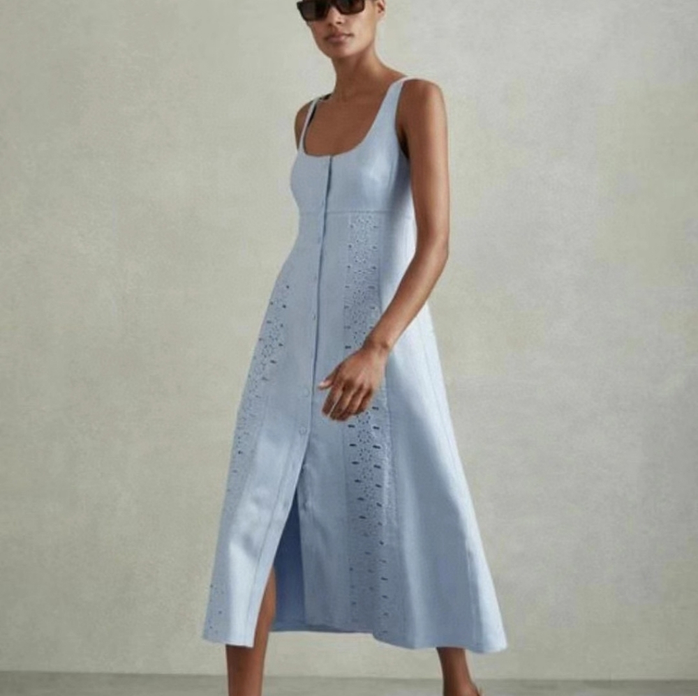 Reiss Light Blue Midi Dress